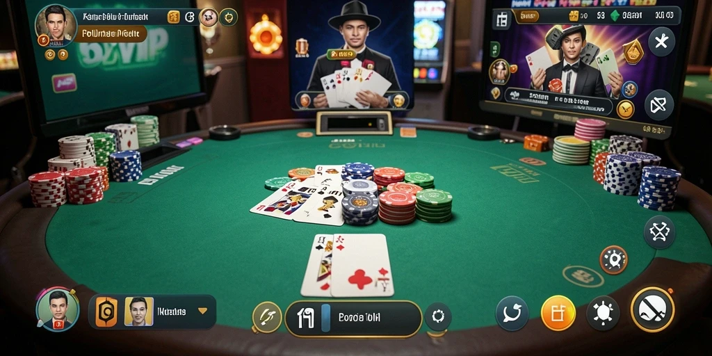 Tampilan gameplay Poker yang mendebarkan di 6SVIP.