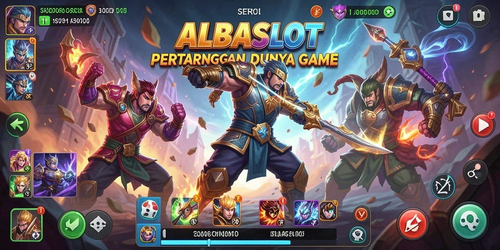 Gameplay Fighting seru dan mendebarkan dalam ALBASLOT.
