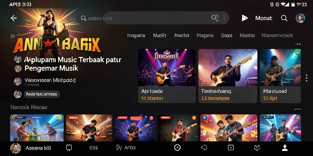 Tampilan gameplay API33 dengan berbagai fitur musik menarik.