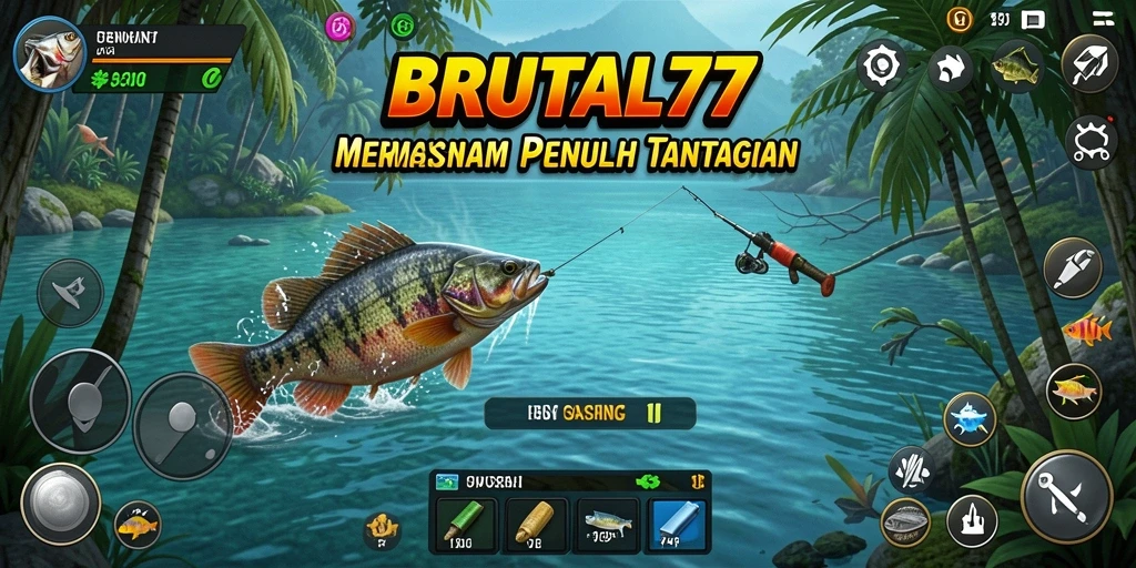 Tangkapan ikan terbesar dalam permainan BRUTAL77 dan suasana memancing yang seru.