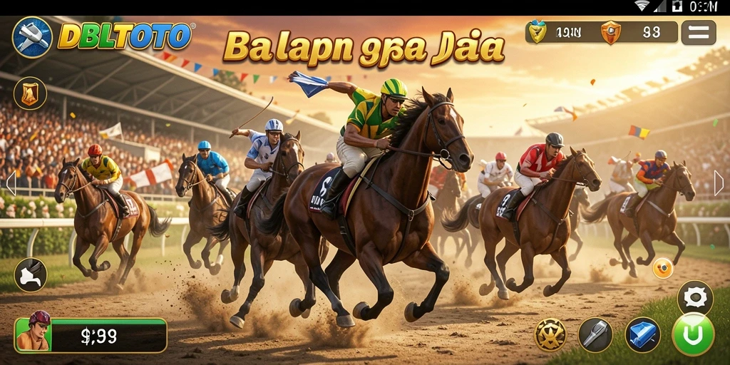 Tampilan gameplay balapan seru di DBLTOTO dengan efek visual yang menakjubkan.