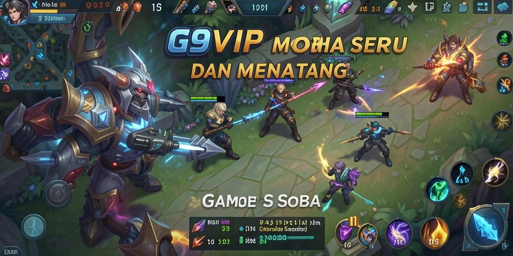 Screenshot G9VIP menampilkan intense gameplay dan aksi hero yang menarik.
