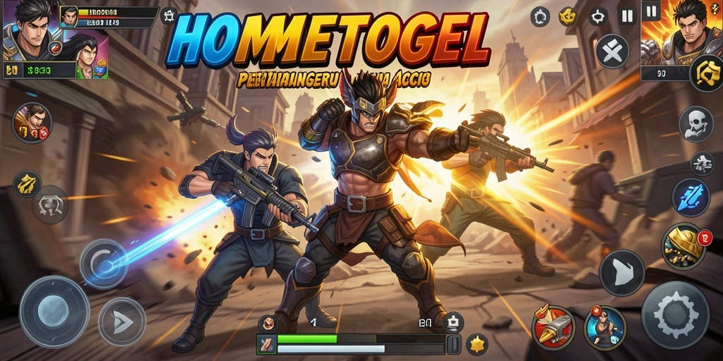 Tampilan aksi seru dalam HOMETOGEL yang mendebarkan.