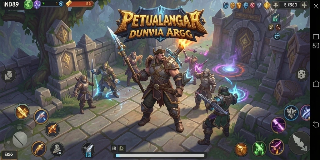 Screenshot IND89 menampilkan pertempuran epik dalam dunia ARPG.