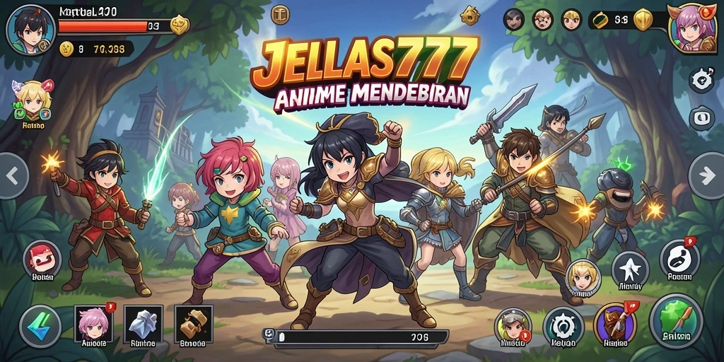 Tampilan gameplay JELAS777 yang menampilkan karakter Anime yang dinamis.