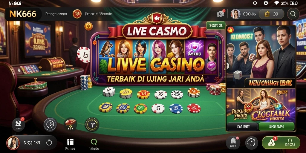 Tampilan permainan Live Casino yang menegangkan dan interaktif.