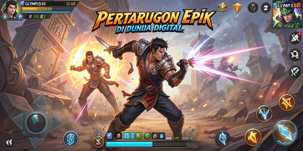 Gameplay OLYMPUS88 yang seru dan penuh aksi pertarungan.