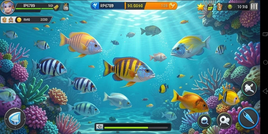 Tampilan gameplay menarik dari RP6789 saat menembak ikan.