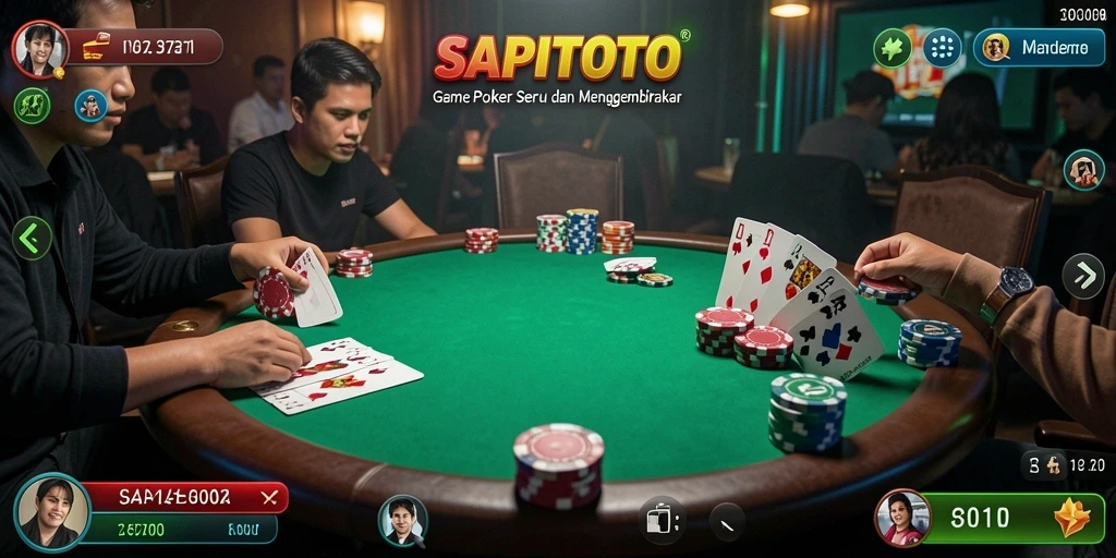 Tampilan gameplay Poker yang menarik di SAPITOTO.