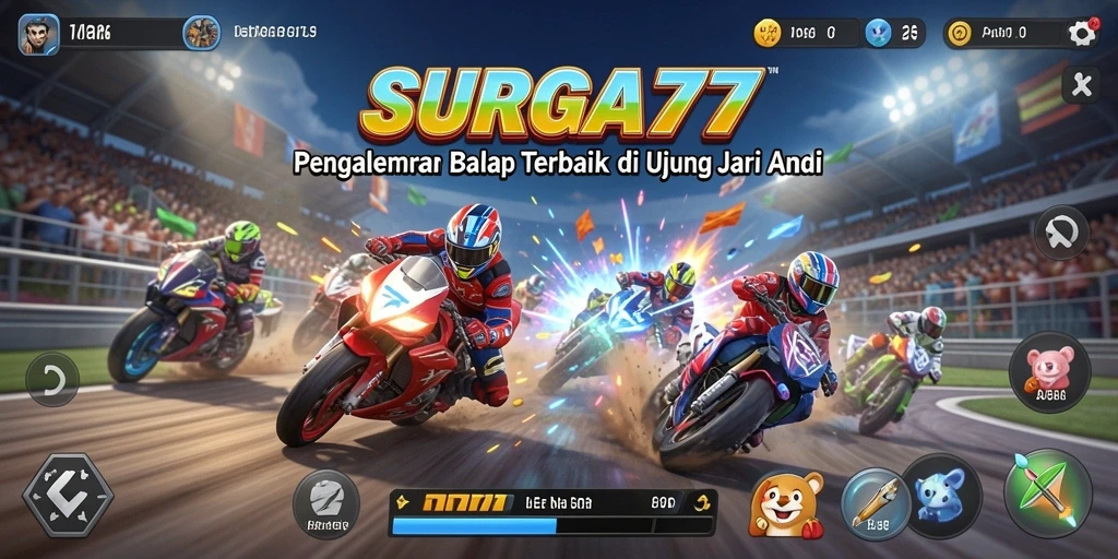 Tangkapan layar yang menampilkan balapan seru di SURGA77.