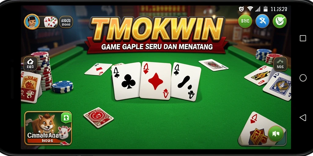 Tampilan gameplay TMOKWIN dengan suasana seru permainan Gaple.