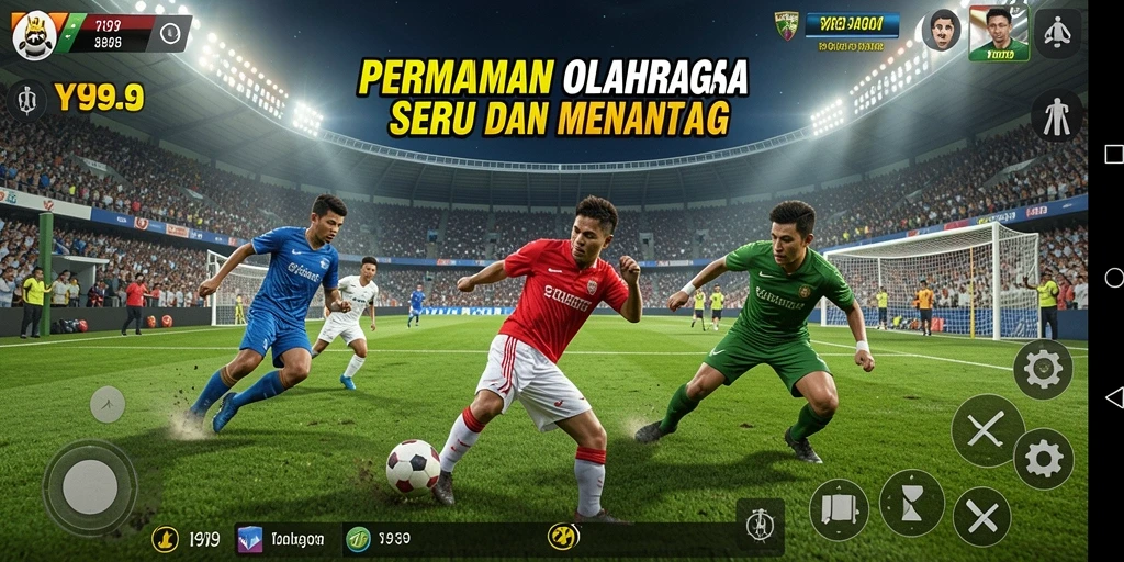 Tampilan gameplay Y89 dengan aksi olahraga yang menegangkan dan interaktif.